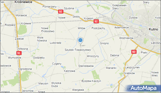 mapa Wroczyny Duże, Wroczyny Duże na mapie Targeo